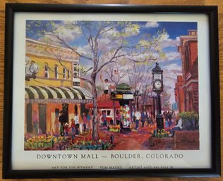 Downtown Mall Boulder Colorado Print In Black Frame