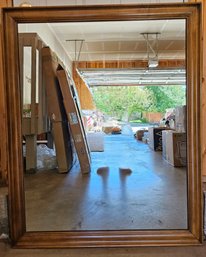 Large Vintage Mirror With Wooden Trim