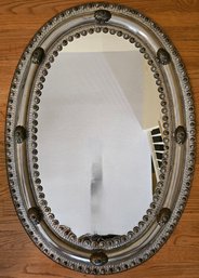 Oval Shape Mirror With Metal Trim