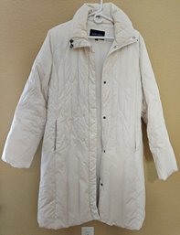 Nine West Long White Puffer Jacket Size XL