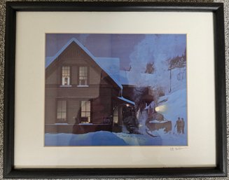 Snowy Train Post Office Print Signed By Artist Numbered 576/1000