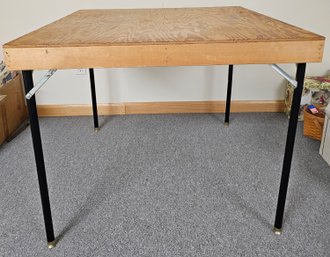 Wooden Table With Black Metal Legs