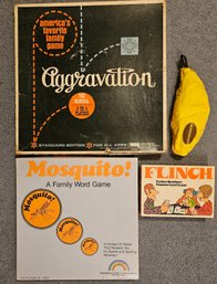 Vintage Games Incl. Aggravation, Flinch, Mosquito, And Flinch