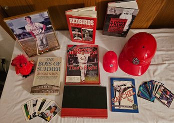 A Collection Of Cardinals Memorabilia Incl. Sports Illustrated, Collector Cards, Batting Helmets And More
