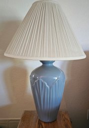 Country Blue Lamp With White Lamp Shade (tested)