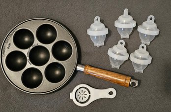 Danish Apple Pancake Balls Teflon Pan With Eggies With Instructions