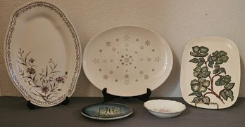 An Assortment Of Platters And Decorative Plates Incl. Waterloo Potteries Trademark, Pottery Art And More
