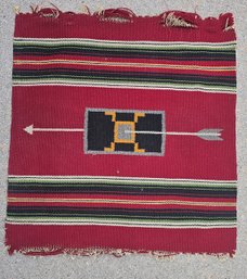 Small Rectangular Hand Spun Antique Navajo Rug Wall Art
