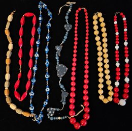 Vintage Red Beaded Necklaces And More