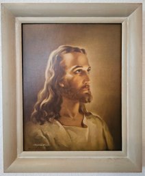 Framed 1941 Litho Of Jesus By Warner Sallman