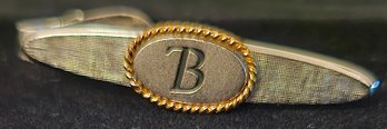 Vintage Cufflinks And Tie Clips With A 'B' Monogram By Swank