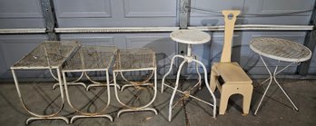Patio/garden Furniture Incl Wire Metal Tables & More