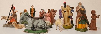 Paper/wood Nativity Scene Figurines Marked Germany