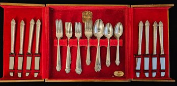 78 Pieces Of Community Plate Flatware With Original Box
