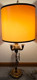 Vintage Mid-century Paul Hanson Brass Florentine Table Lamp (tested)