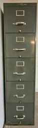 Gray Metal 5 Drawer Filing Cabinet By Columbia