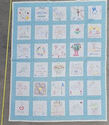 Jesus Loves The Little Children And Everlasting Life Colorful Painted Quilt