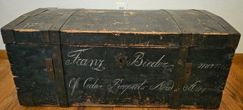 Handmade Vintage/antique Wooden Trunk With Metal Embellishments