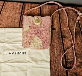 Brahmin Marley Lilac Melbourne Crocodile Embossed Leather  With Duster