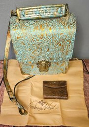 Patricia Nash Carisbrooke Metallic Tooled Leather Crossbody Purse W Duster And Wallet