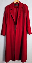 Very Nice Kristen Blake Merino Wool Red Trench Coat Size 8