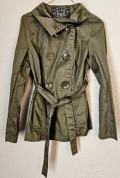 Adorable Green Thin Belted Jacket By Last Kiss Size M