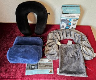 Therma Comfort Weighted Hot/cold Neck Wrap NIB And Memory Foam Travel Neck Pillow