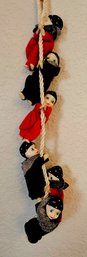 5- 1970's Jester Harlequin Pierrot Mime Clowns On A Rope