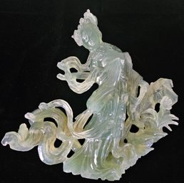 Vintage Jade Chinese Hand-carved Female Figure  (broken)