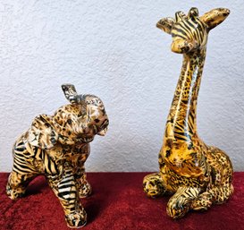 2 LaVie Statues Incl Giraffe & Elephant