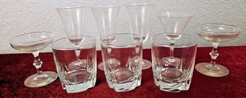 Lot Of Miscellaneous Glasses Incl Footed, Etched & More