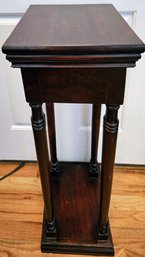 Wooden Cornered Pedestal Table