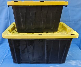 2 HDX Tough Storage Totes Incl 12 Gallon & 27 Gallon