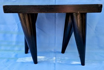 Modern Artisan Crafted African Cedar Wood Stool In Contemporary Black