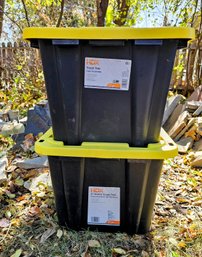 2 HDX Tough Storage Totes 27 Gallons