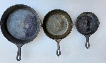 3 Lodge Cast Iron Skillets