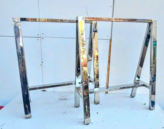 Silver Tone Metal A Framed Table Legs For A DIY Project