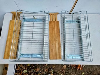 Pull Out Cabinet Organizers With Wire Roll Out Racks And Wooden 'add A Shelf'