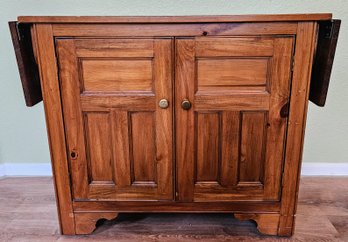 Vintage Buffet Side Board W Black Wood Inlay And Drop Leaf Sides By Pennsylvania House On Casters