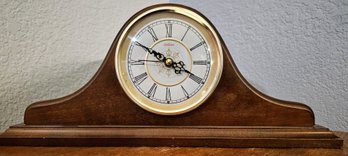 Wooden Battery Operated Sunbeam Wooden Mantle Clock