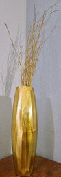 Gold Metal Vase With Gold Branches