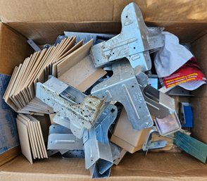 Lot Of Miscellaneous Hardware Incl Cardboard Edgers, Strongtie Metal Corner Brackets, Anchors & More