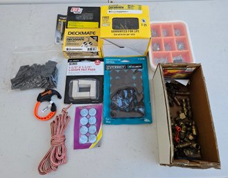 Lot Of Hardware Incl Screws, 2' Deckmate Screws, Brass Fittings & More