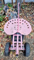 Vintage Garden Seat On Wheels