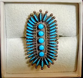 Turquoise Sterling Silver Ring (tested) Size 9.75