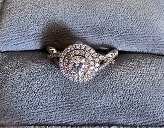 925 Sterling Silver CZ Ring (tested) Size 7 By Kiran Jewels Inc.