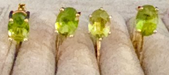 Vintage Yellow Gold (10k) Peridot Earrings 4g