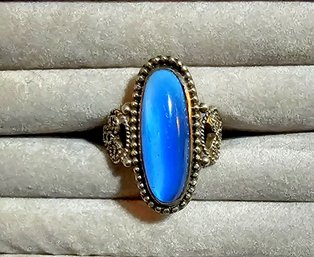 Sterling Silver Ring With Blue Stone Size 5