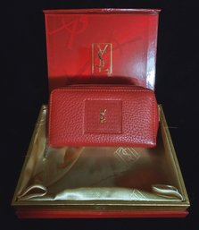 French Yves Saint Laurent Keychain Holder Pouch In Original Box