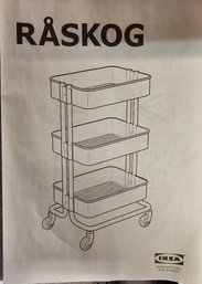 Ikea Raskog Metal 3 Tier Cart, Not Assembled